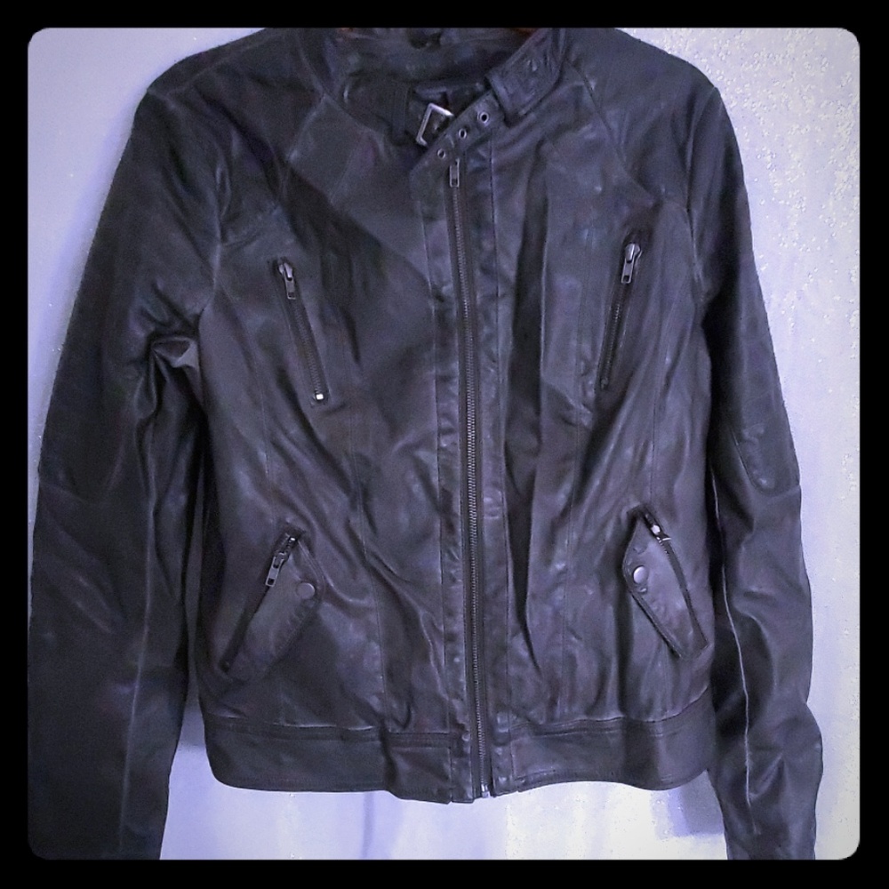 Faux Leather Womens Short Jacket